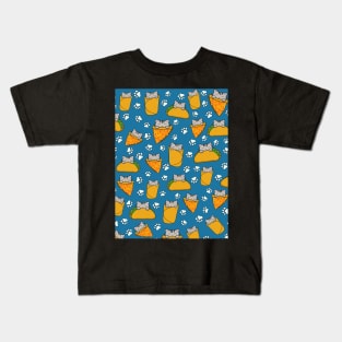 Cats and foods pattern Kids T-Shirt